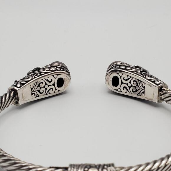 Lapis Bali-Style Dragonfly Cuff Bracelet in Sterling Silver and 18kt Yellow Gold - Picture 9 of 13